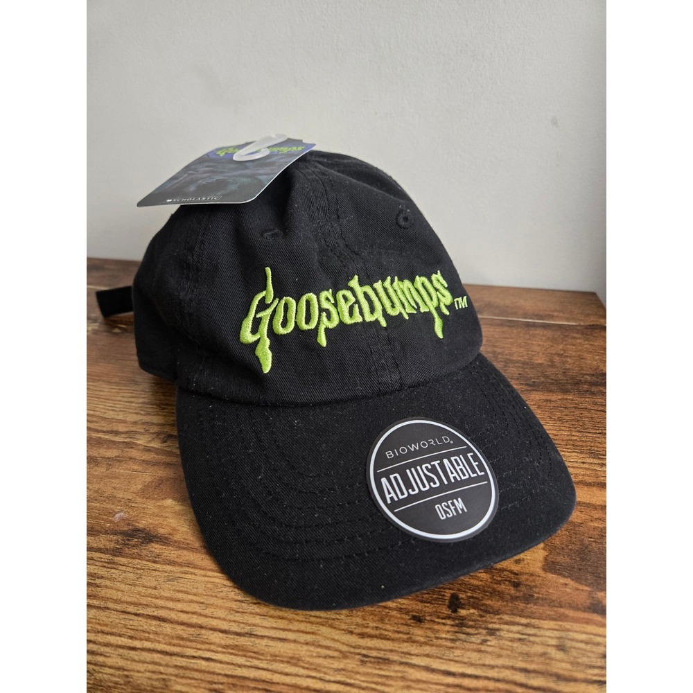 Goosebumps Bioworld Adjustable Dad Hat Black Green Logo New with Tags OSFM